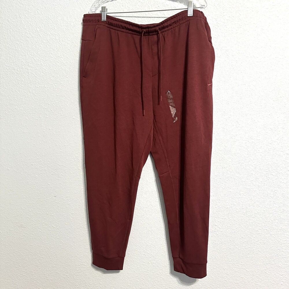 NIKE Dri Fit Primary Fleece UV Joggers Dark Team Red Mens Size XL FZ0975-619 NWT
